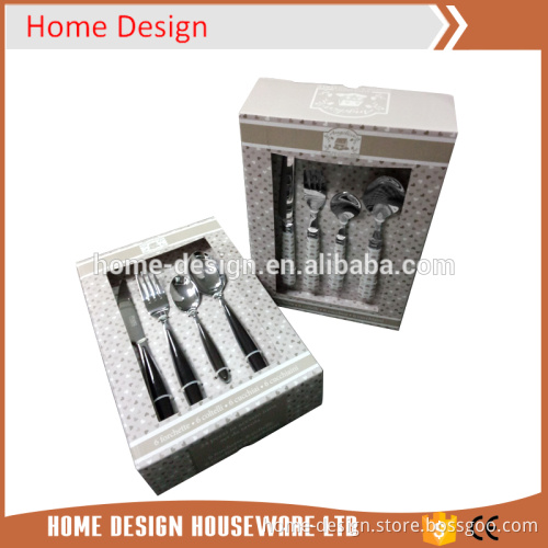 16/24pcs platic cutlery set in gift box wholesale